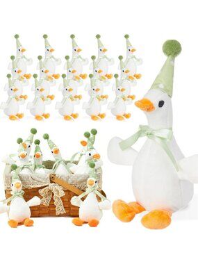 24 Pcs Adorable Green Silly Goose Plush Stuffed Animals - Cuddly & Fun!